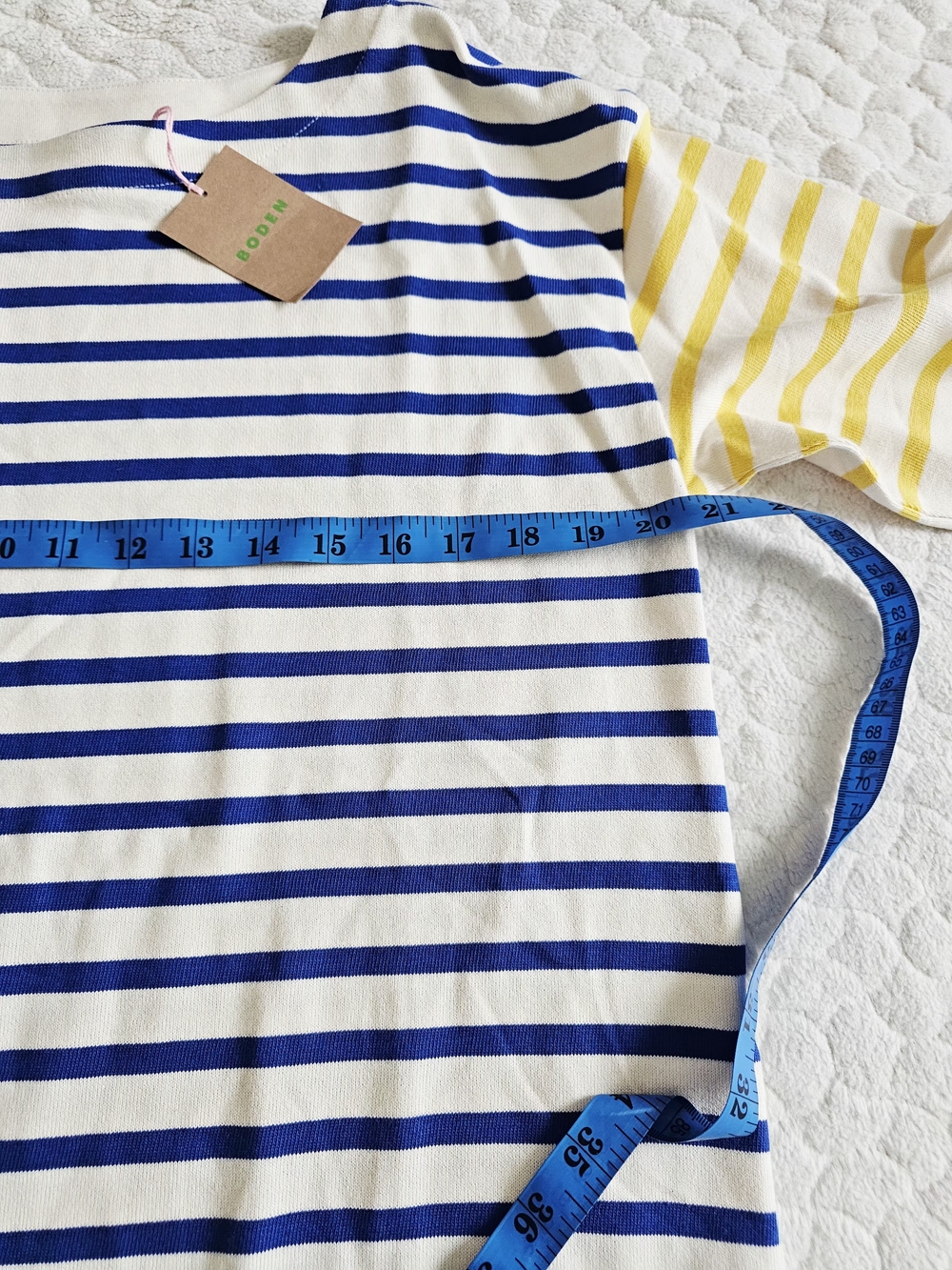 New Boden Women's Multi-Stripe Long Sleeve Top - Blue/Red/Yellow - Picture 6 of 9
